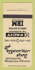 Matchbook Cover - Typewriter Shop Albuquerque NM IBM Facit 30 Strike thumbnail