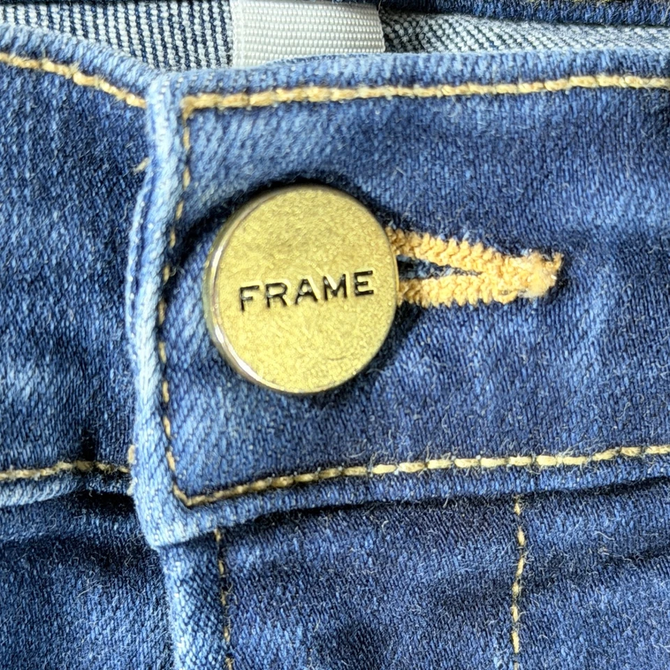Frame Denim Le Skinny de Jeanne Jeans Pants Size 27 Dark Blue Zip Fly Women's - Image 4 of 4