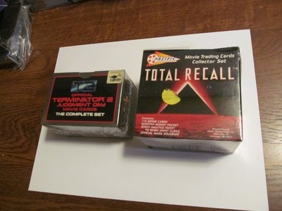 TOTAL RECALL & T2 TERMINATOR 2 JUDGEMENT DAY: 2 boxed CARD sets, 2 sealed