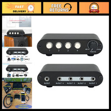 4-Way 3.5mm Stereo Audio Switch Selector Splitter Box with Volume Control - 4 in