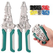 SYNFLUX 8-in-1 Electrician Pliers, Multifunction Wire Stripper Tool with Blue 