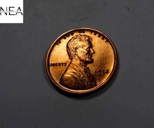 1934 Lincoln Wheat Penny Cent ~ Gem BU Red (lamination error reverse) ~ ZW417