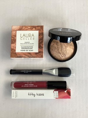 LAURA GELLER BAKED BALANCE-N-GLOW ILLUMINATING FOUNDATION SAND & Brush