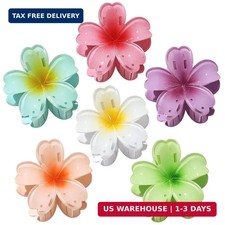 6 Pcs Flower Hair Claw Clips for Women Hawaiian Large Hair Clips for Thick Thin