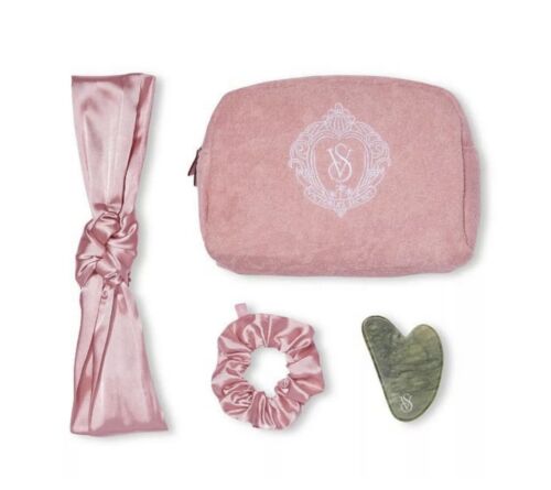 VICTORIA'S SECRET Self-Care Spa Kit Pouch Zip bag, Scrunchie,headband, Jade Ne🦋 - Picture 1 of 5