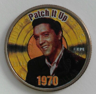 Elvis Presley Colorized Quarter - Patch it Up - Song / Music Hits