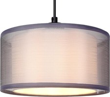 Round Ceiling Light 2-Tier Lamp Shade Light Fitting Shade Grey Light Shade