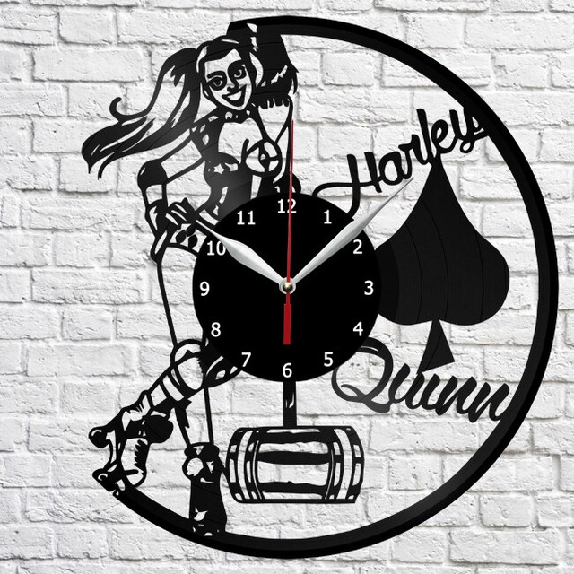 Harley Quinn Vinyl Record Wall Clock HomeFan Art Decor 12'' 30 cm 4505