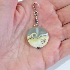 Sea Glass Lentil Pendant Lampwork