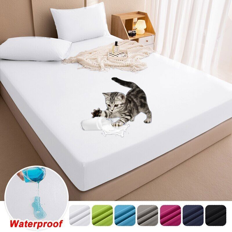 Mattress Protector Elastic Sanding Breathable Anti-mite Bed Cover Fitted Sheet-image