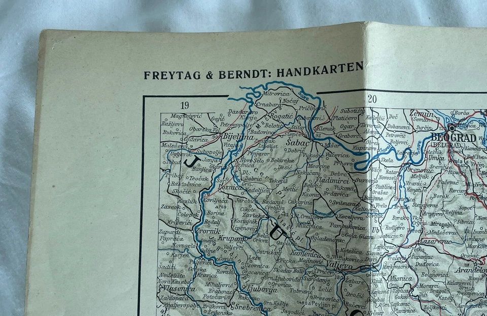 Freytag Berndt Artaria Hand Kart Wien mapa grande Bulgária Grécia Iugoslávia - Imagem 4 de 4