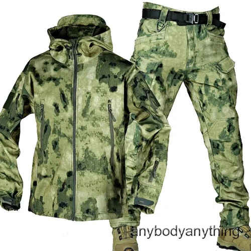 Nuovo set impermeabile per uomo giacca invernale con cappuccio + pantaloni set 2 pezzi - Foto 14 di 42