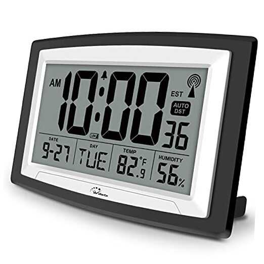 Atomic Clock with Indoor Temperature and Humidity, 12.5 Inch Self 12.5 inch