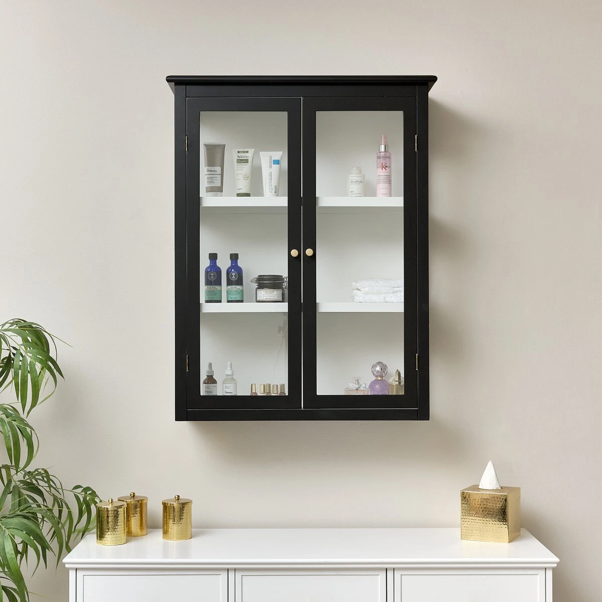 Black wall cheap storage cabinet