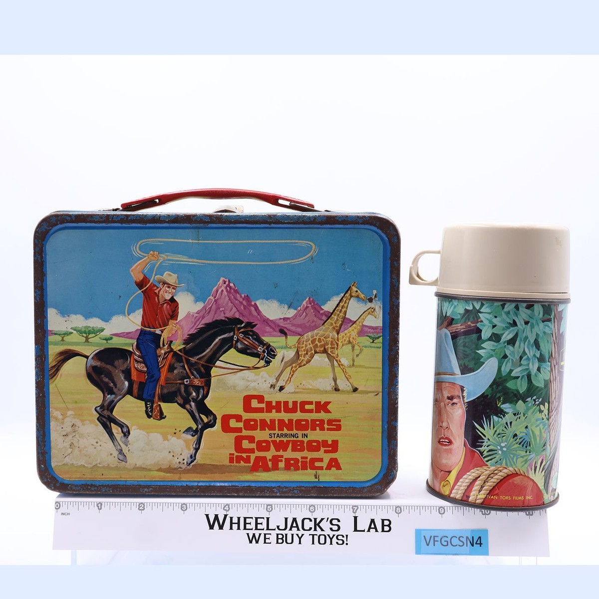 【fabfour.horse.1968】Zo ケース Chuck Connors Starring In Cowboy In Africa Lunch Box 1968 King