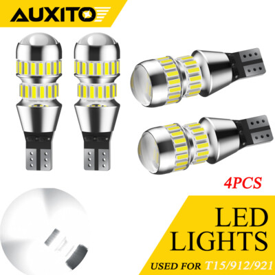 4X T15 921 912 LED REVERSE BACKUP LIGHT BULBS W16W 916 6000K SUPER BRIGHT WHITE