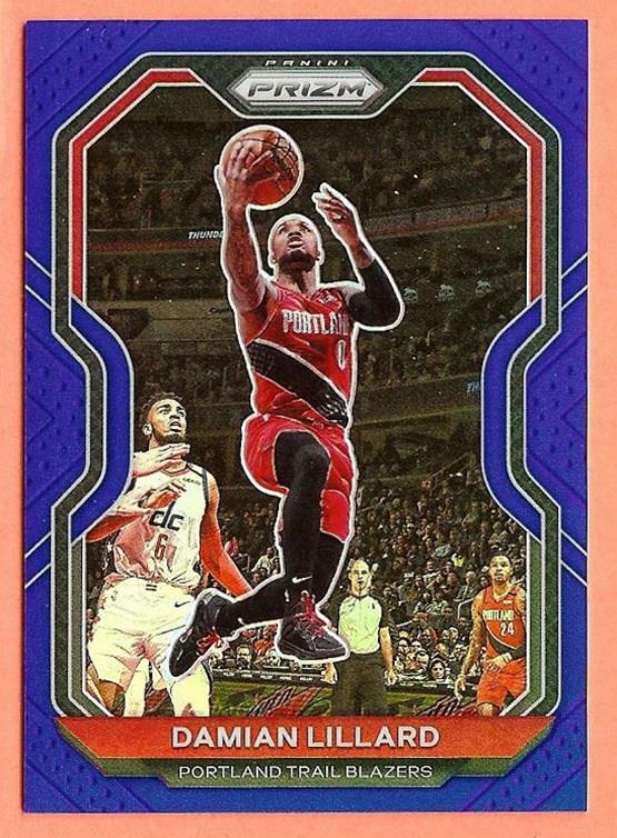2020-21 PANINI PRIZM BASE CARD BLUE PRIZM DAMIAN LILLARD 186/199 #173!!