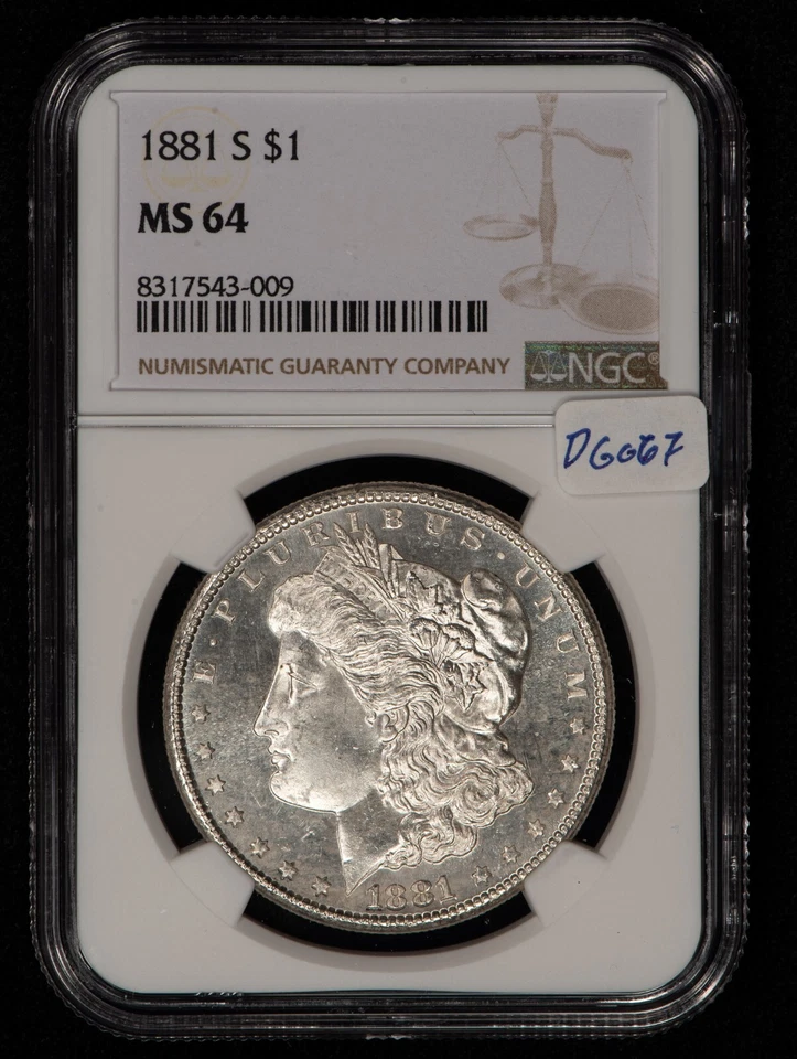 1881-S $1 Morgan Silver Dollar - Looks Proof-Like DMPL Rev - NGC MS 64 - D6067 - Image 2 of 4