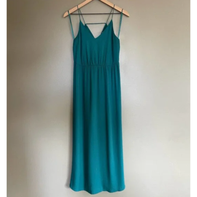green emerald velvet dress Black Satin Maxi Dress main image 1