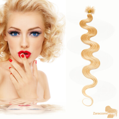 REMY Echthaar Bonding Extensions 45cm 50cm 60cm 1g Haarverlängerung gewellt