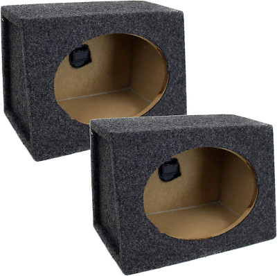 Qpower Angled Style 6 X 9 Inch Car Audio Speaker Box Enclosures, 2 Speaker Boxes