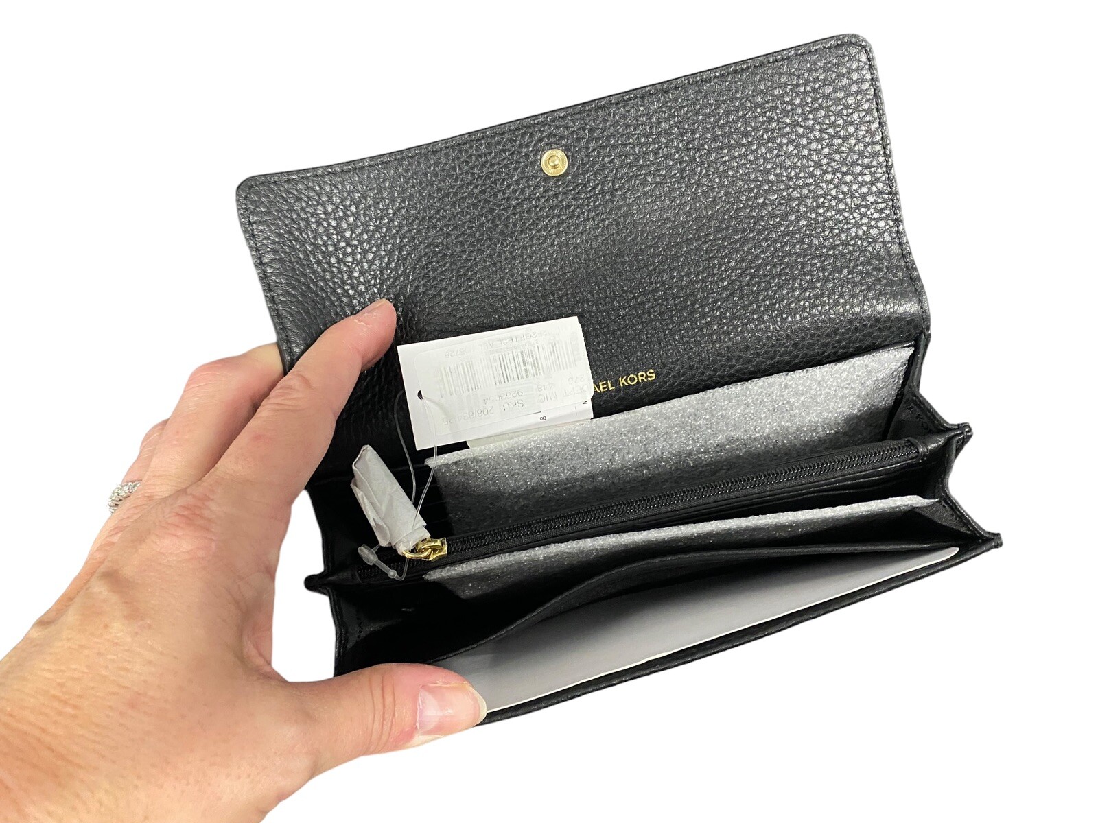 Michael Kors Bedford Pebbled Black Leather Pocket Tote PURSE & MATCHING