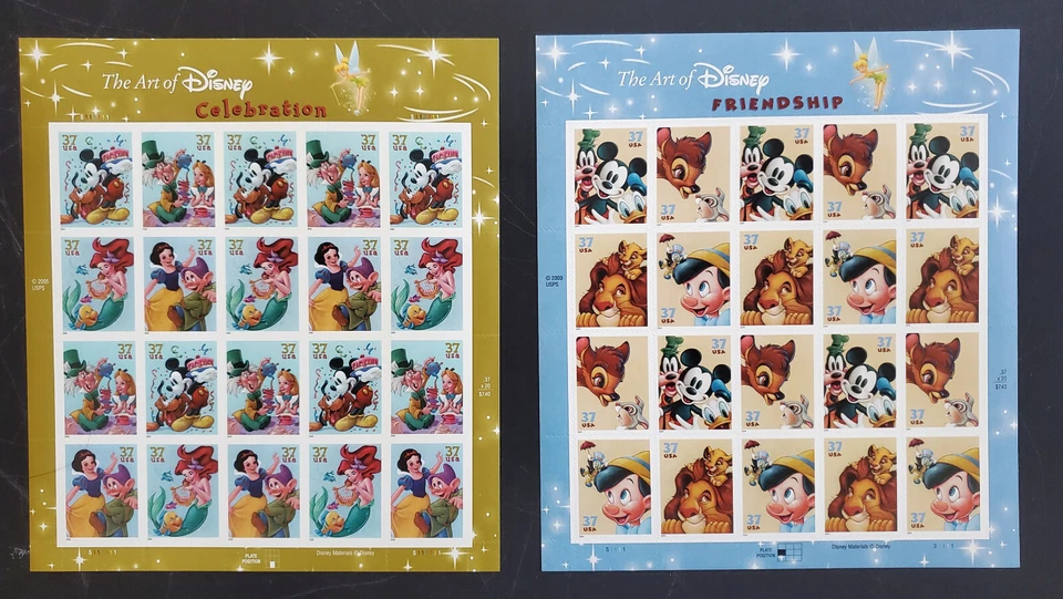 The Art of Disney Stamp Sheet Collection, Full Series of 5 Sheets, CV $143.25 - Image 2 of 4