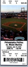 Miami Marlins vs Philadelphia Phillies 7/19/2016 Ticket Ryan Howard