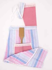 BRaya Grembiule Cucina con Pettorina e Tasca Poliestere Cotone a Righe Gilda