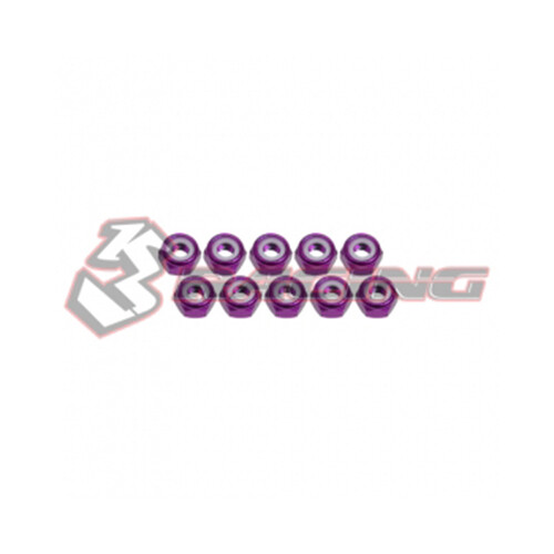 3RACING 3RAC-N40 4mm Aluminum Lock Nuts (10 Pcs) For 1/10 RC EP GP Touring Car - Picture 4 of 5