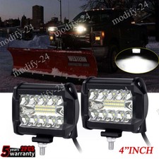 Snow Plow 2x 4inch Led Work Lights Lamp Truck Tractor Headlight Tractor Suv Utv