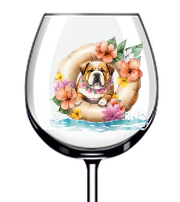 12x Hund Welpe Blume Becher Weinglas Farbe Vinyl Aufkleber Aufkleber z114