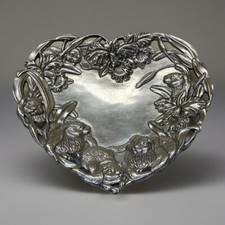 Arthur Court Bunnies Heart Serving Platter Vintage