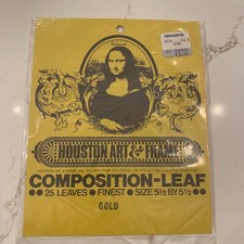 New Houston Art And Frame Gold Composition Leaf 5 x5 25 Fine Sheets .