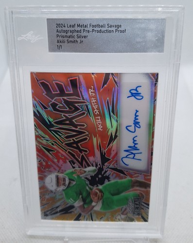 2022 Metal Pre-Production Proof Savage Prismatic Silver Auto #1/1 Akili Smith Jr - Picture 2 of 4