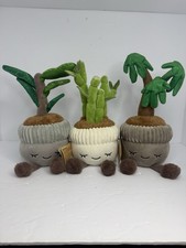 Russ Greenhouse Plush Potted Plant Lot of 3 Money Tree Bamboo Fiddle Tree