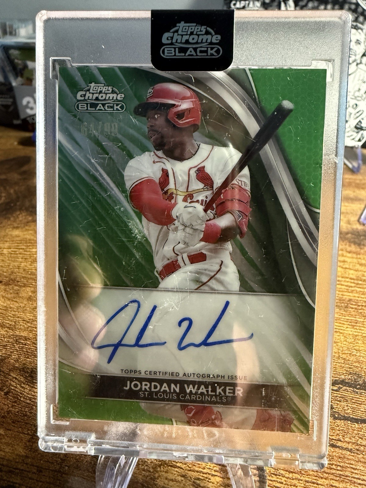 2024 Topps Chrome Black - Autographs Jordan Walker #CBA-JW Green Refractor /99