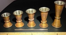 VINTAGE JIGGERS  6 PCS!  OLD COPPER PRO BARTENDER LIQUOR SHOT COCTAIL BAR SET