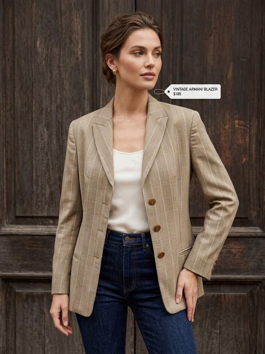 Vintage GIORGIO ARMANI LE COLLEZIONI Women Blazer Wool Blend Jacket Sz 4 Italy