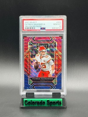 PATRICK MAHOMES II 2021 Select Club #202 Tri Color Prizm 081/149 PSA 10 Gem Mint
