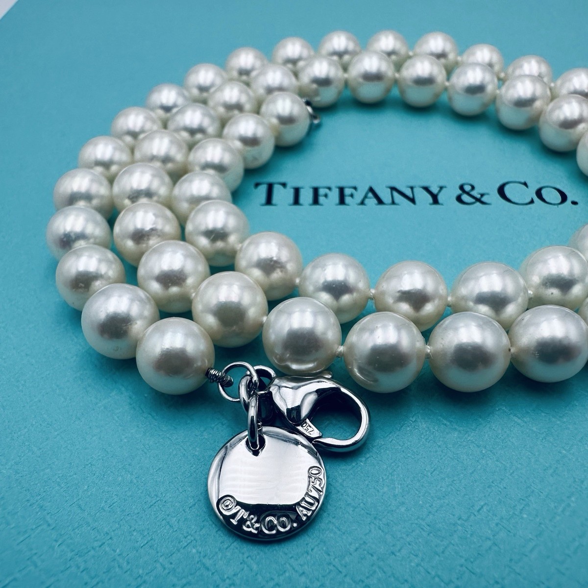 Tiffany & Co 18K Gold 6.5-7 mm Akoya Pearl Essential Necklace 17