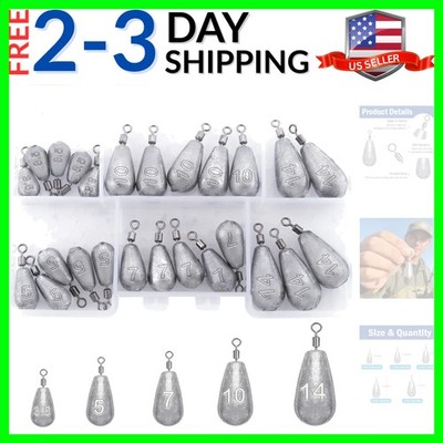 Fishing Weights Sinkers Kit Drop Shot Weights with Swivel for Freshwater Salt...