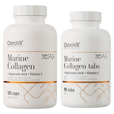 MARINE COLLAGEN Type I + Hyaluronic Acid + Vitamin C - Collagen Tablets/Capsules