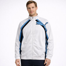 Puma Men's White with Blue Stripes Retro Track Jacket size L
