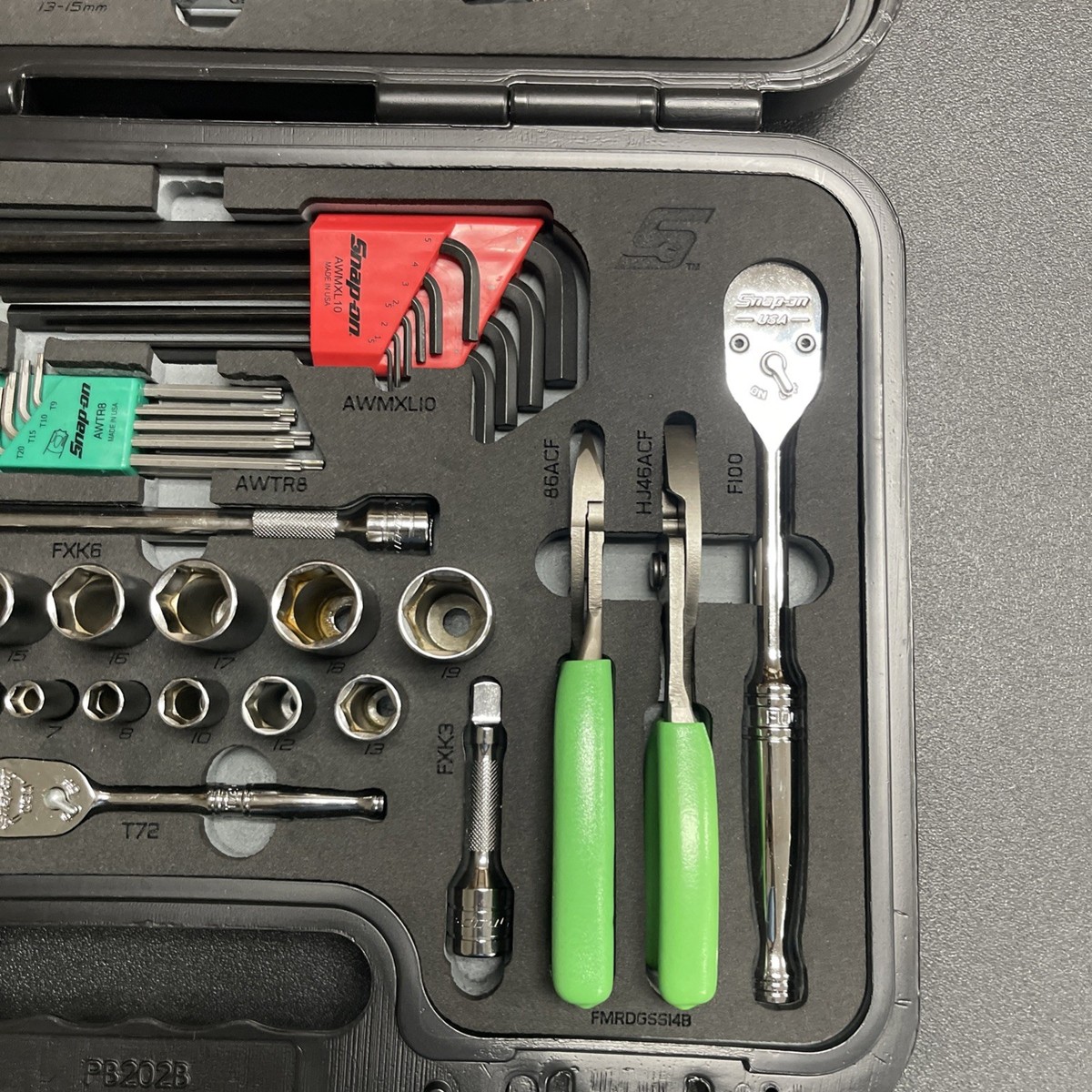 Snap-On Tools GREEN NEW 43pc Metric Combo General Service Foam Set