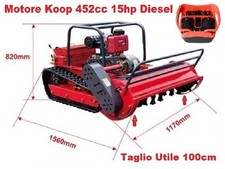 TOP TRINCIA KOOP 452cc 15hp DIESEL CINGOLATO TELECOMANDATO TAGLIO 1000MM