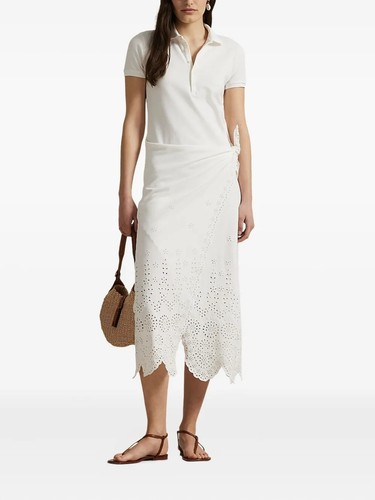 Polo Ralph Lauren Womens Knit Polo Shirt Maxi Dresses White SZ. XS NWT