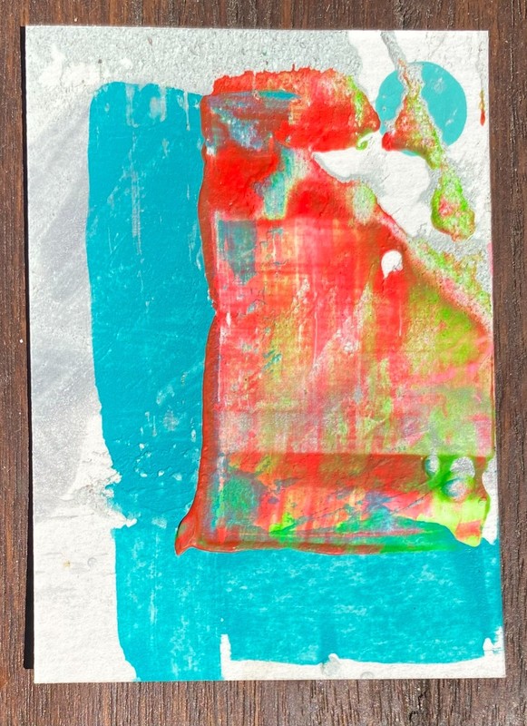 ACEO contemporary abstract original painting signed 472