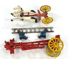 Cast Iron Horse Drawn Hook  Ladders Fire Wagon Hood and Ladder - FOR PARTS