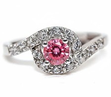 2CT Treated Pink Sapphire  White Topaz 925 Genuine Sterling Silver Ring Sz 7